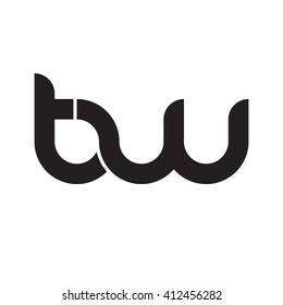 initial letter tw linked round lowercase monogram logo black