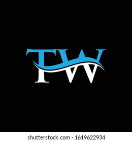 Initial Letter TW Logo Design Template. Abstract TW Linked Letter Vector Illustration