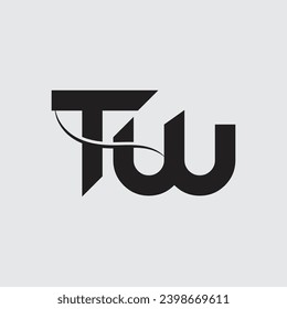 Letra inicial diseño del logotipo TW creativo símbolo moderno monograma