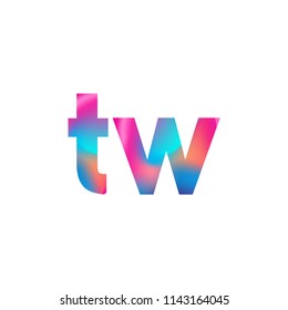 Initial Letter TW Logo Lowercase colorful design, Modern and Simple Logo Design.