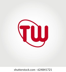initial letter tw logo red on white background