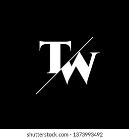 Initial Letter Tw Monogram Sliced Logo Stock Vector (royalty Free 