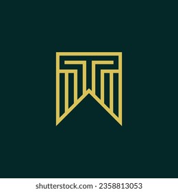 Initial letter TW or WT monogram logo