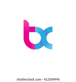 initial letter tx linked round lowercase logo pink blue purple
