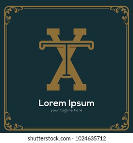 initial letter tx vintage style