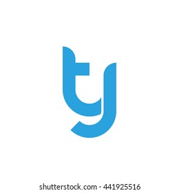 initial letter ty linked round lowercase logo blue