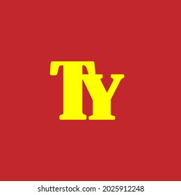 Diseño de logotipo de carta inicial TY - Plantilla de vector