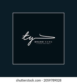 Initial Letter TY Logo - Hand Drawn Signature logo