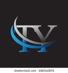 initial letter TY logotype company name colored blue and grey swoosh design. vector logo for business and company identity.