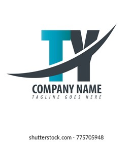 Initial Letter TY Overlapping Logo