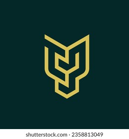 Initial letter TY or YT monogram logo