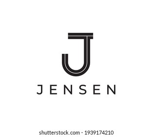 Première lettre type J noir élégant logo design. Icône vectorielle abstraite minimaliste avec monogramme J pour une identité de marque d'entreprise.