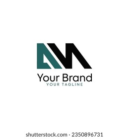 Initial Letter AM typography logo design inspiration on white background. vector illustration.