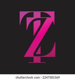 initial letter TZ logo design