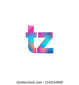 Initial Letter TZ Logo Lowercase colorful design, Modern and Simple Logo Design.