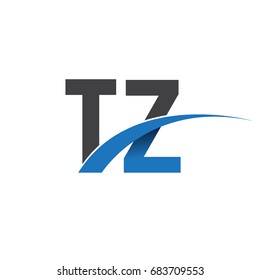 initial letter TZ logotype company name colored blue and grey swoosh design. vector logo for business and company identity.
