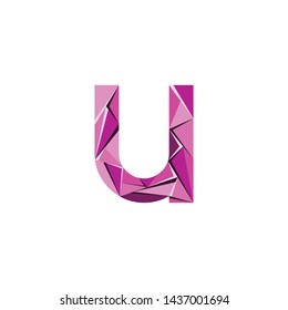 initial letter u abstract triangle logo vector