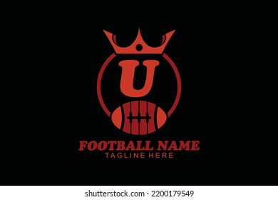 initial Letter U american football logo