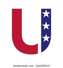 Initial Letter U American Logo for Business, Corporate and Company Identity. US-amerikanisches Logo auf Letter U Vector Template