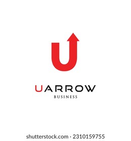 Initial Letter U Arrow Up Icon Logo Design Template