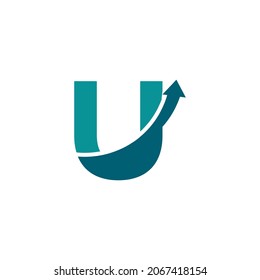 Initial Letter U Arrow Up Logo Symbol. Good for Company, Travel, Start up, Logistic and Graph Logos