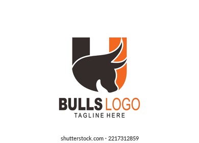 initial Letter U bulls logo