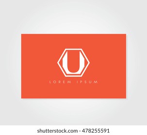Initial letter U business card logo