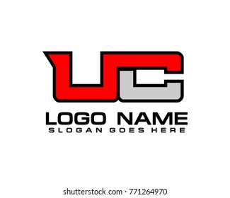 Initial letter U & C logo template vector