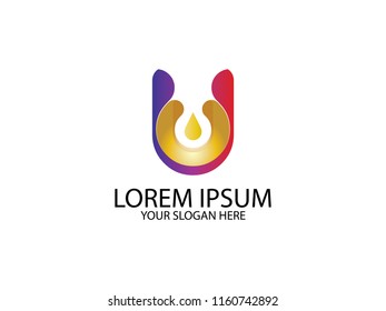 Initial letter U Design Logo Vector Graphic Branding Letter Element.