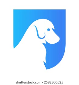 Initial Letter U Dog Logo Design Concept For Pet or Paw Symbol