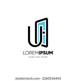 Initial Letter U Door Real Estate Logo Design Vector Icon Graphic emblem Illustration 