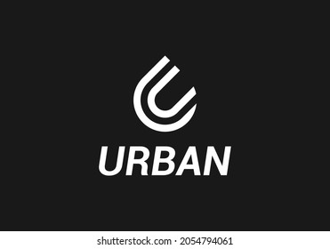letra inicial U drop Logo tiene un estilo lujoso, único, sencillo e inteligente. Diseño de logotipos y tarjeta de visita. adecuado para su marca, negocio, inmueble, empresa, servicios financieros
