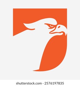 Initial Letter U Eagle Logo. Eagle Head Logo Concept For Business Company Vector Template