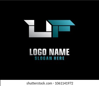 Initial letter U F logo template vector