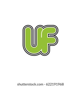 initial letter u and f. uf monogram outline logo