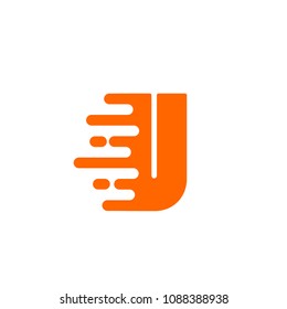 Initial Letter U Fast Speed Logo Design Template