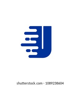 Initial Letter U Fast Speed Logo Design Template