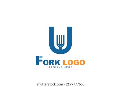 initial Letter U fork logo