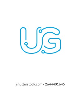 Initial Letter U and G, Electronic, Digital Logo