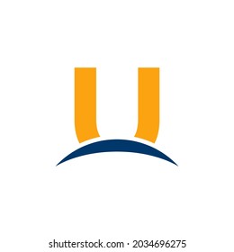 Initial Letter U Horizon Logo Design Template. Eps10 Vector