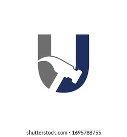 initial letter u hummer logo vector
