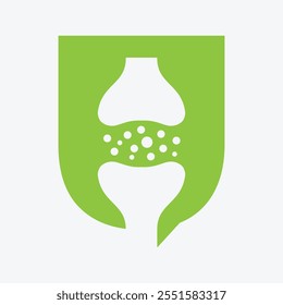 Initial Letter U Knee Joint Bone Logo For Medical and Health Symbol