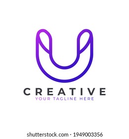 Initial Letter U line logo design. Geometric Line Style. Graphic alphabet symbol. Usable for Business and Branding Logos. Flat Vector Logo Design Ideas Template Element. Eps10 Vector