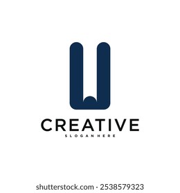 Initial letter U logo, abstract concept design. Premium Vector