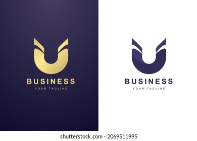 Initial Letter U Logo For Business or Media Company.