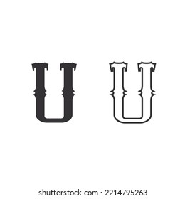 Ursprünglicher Buchstabe - U Logo - Geschäft und Design - Symbol, Vektorgrafik