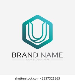 Initial letter U logo business and design icon vector