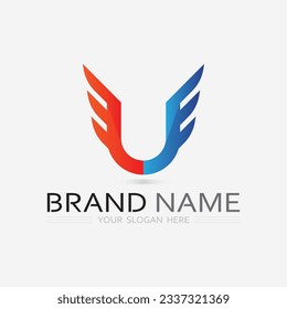Letra inicial logotipo de la U logotipo de negocios e icono de diseño vector