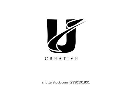 Vector de diseño del logotipo de la letra U inicial