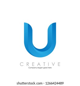 Initial letter U logo with modern concept vector illustration